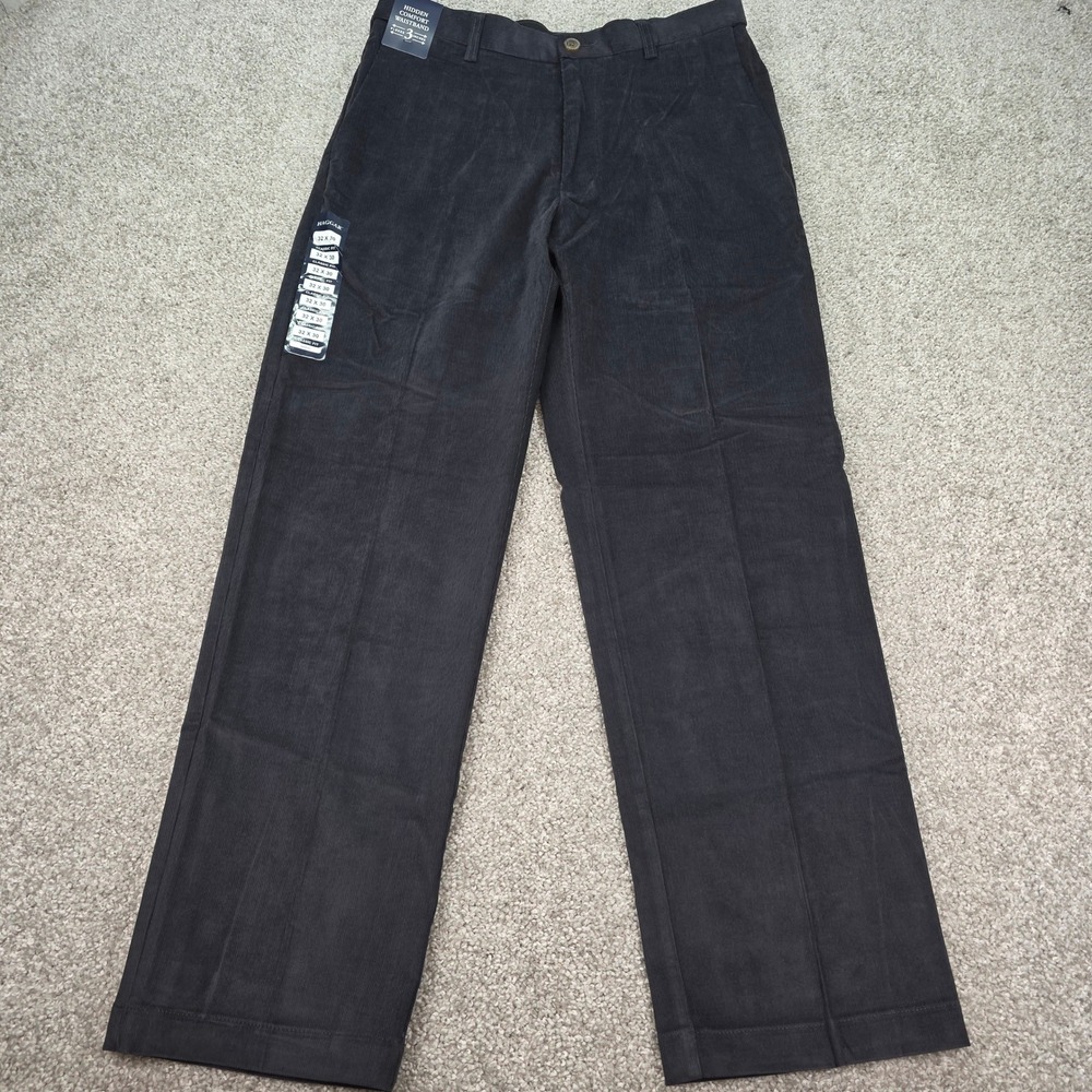 Haggar Mens Premium Stretch Corduroy Pants Classic Fit Dusk Gray 32x30 HC00229